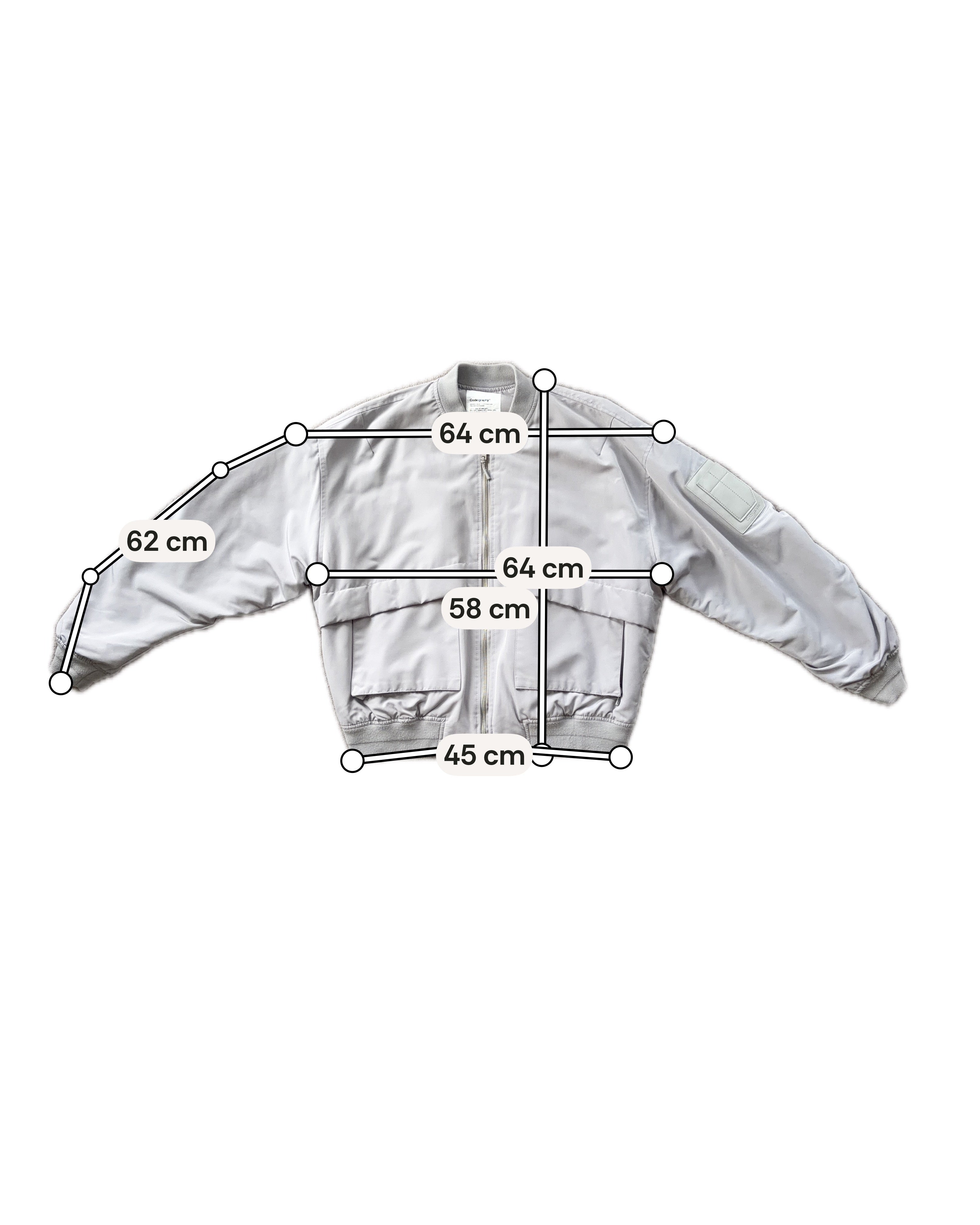 [Codegraphy] Oversized Bomber (Grey)